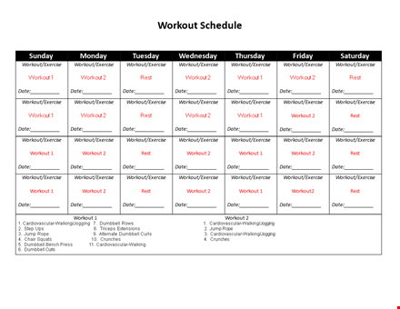get fit with our effective workout template and cardiovascular exercises template