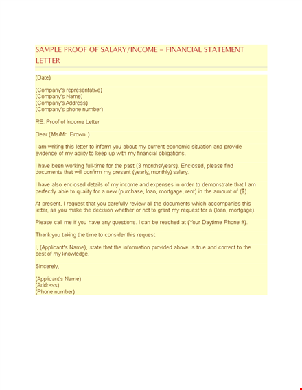 income verification letter - official document request - company name | phone | income template