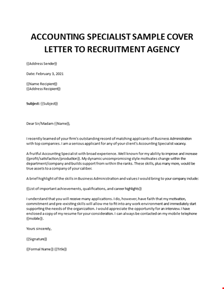 accounting cover letter experienced template
