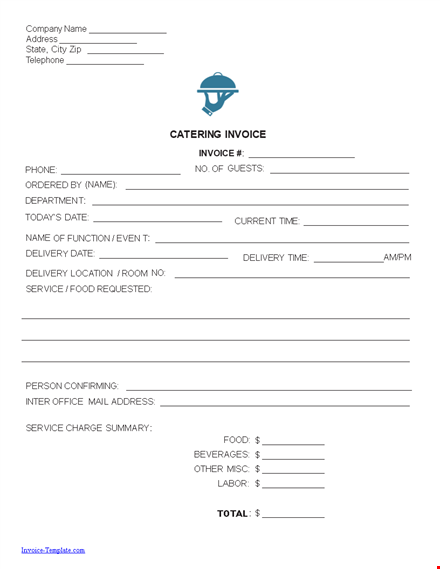 printable catering template