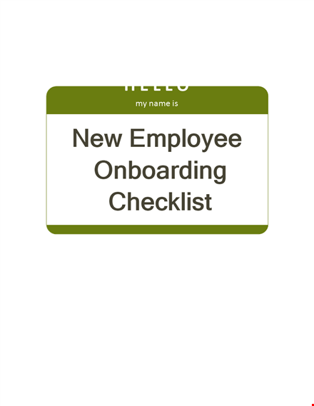 new hire onboarding checklist template template