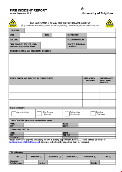 download incident report template for building incidents template