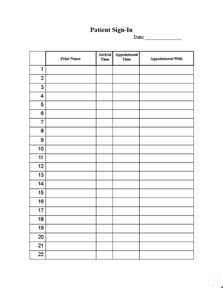 medical patient sign in sheet template