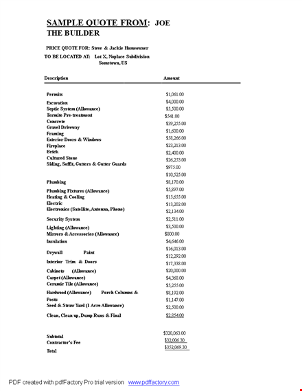 house construction format template