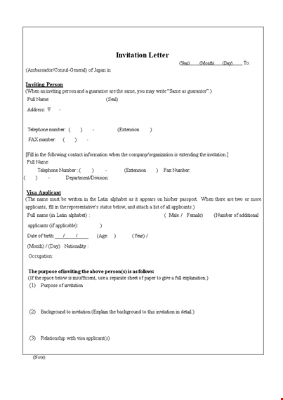 get your immigration letter for company invitation - fast and easy template