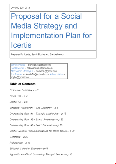 social media strategy proposal template template