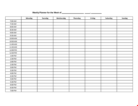 printable hourly weekly & daily planner - get organized with a flexible planner template