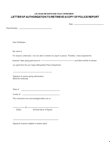 police report acknowledgement letter template