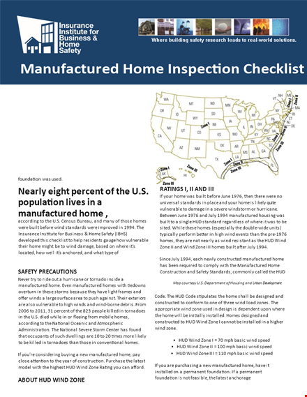 manufactured home inspection checklist template template