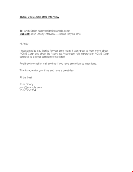 thank you email after interview template | interview thanks | great template