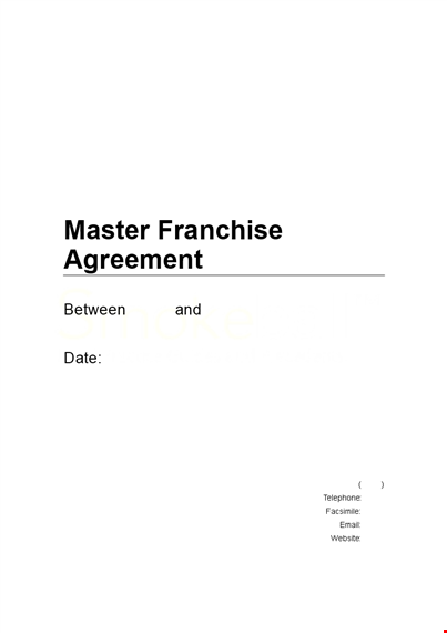 master franchise agreement - secure your business future with us template