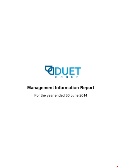 management information report template