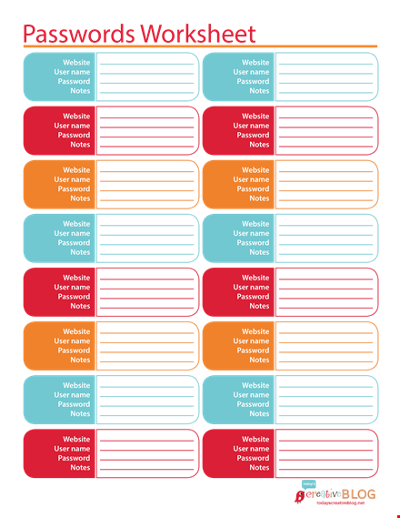 create and organize your passwords with our password list template template