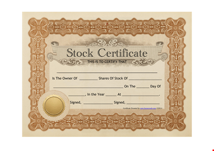 create a professional stock certificate | customize and print easily template