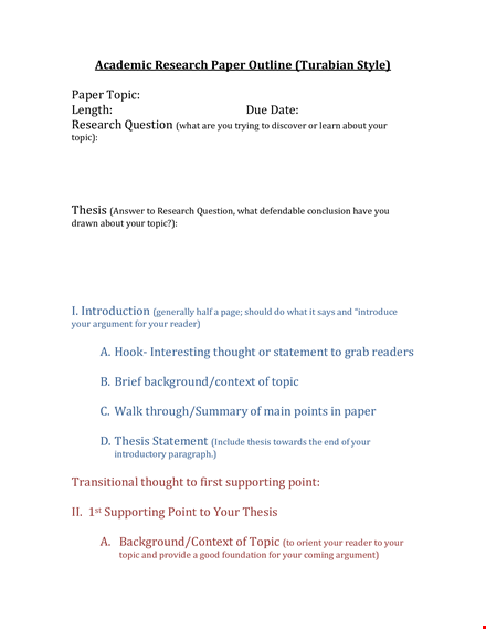 spring research paper outline: thesis, main points, and supporting topics template