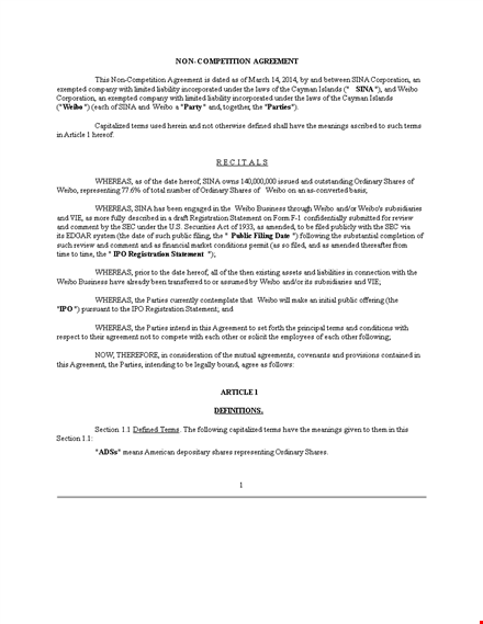non compete agreement template - create a comprehensive agreement template