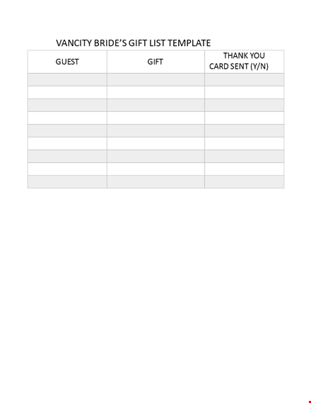 free wedding gift list template for organizing your registry - vancity bride template
