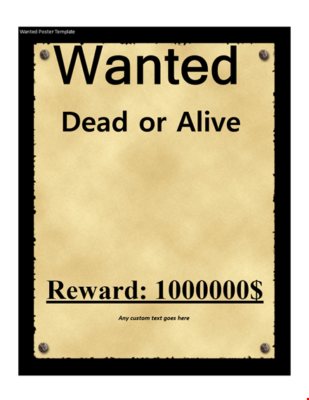 wanted poster dead or alive template template