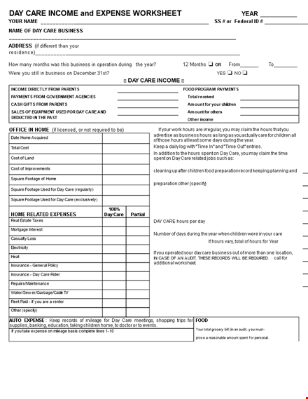 daily income and expense report template