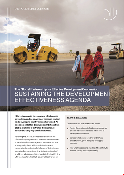development effectiveness agenda: enhancing development cooperation | gpedc template