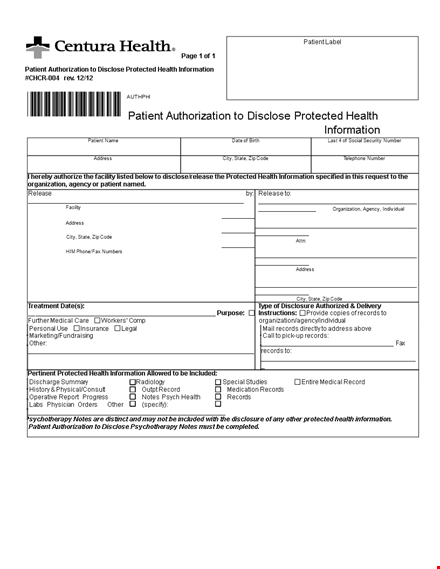 release your medical records easily - patient medical records release form template