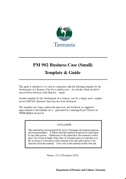 project business case template template