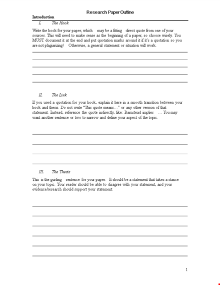 revised research paper outline template