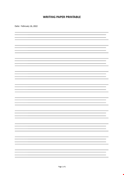 writing paper template template
