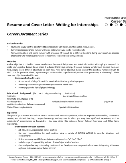 job application letter for internship without experience template