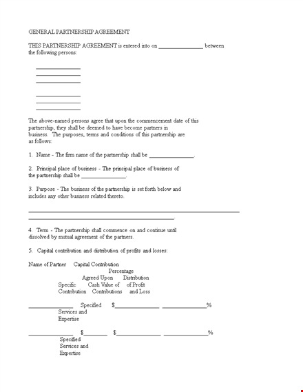 business partnership agreement template - ensure a strong partnership template