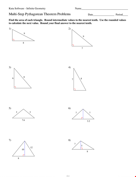 find nearest round values using pythagorean theorem template template