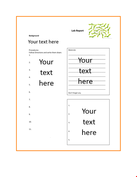 professional lab report template - free download template