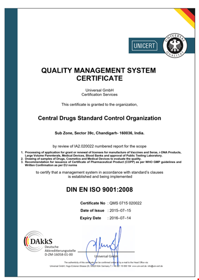 get certified with our quality management system certificate template