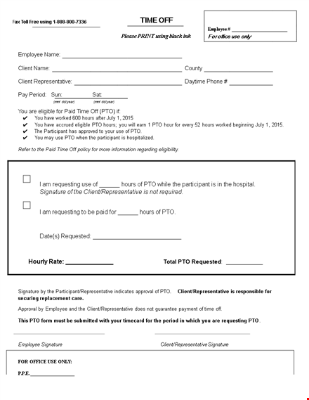 time off request form template | simplify clients' time off requests & save hours template