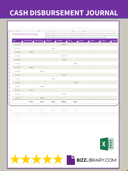 cash disbursement journal template