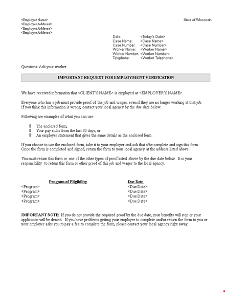 income verification letter - obtain proof of income from employee & employer template