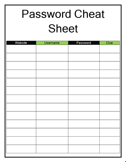 password list template - manage and secure your passwords efficiently template