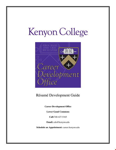 internship resume tips: showcase your experience & skills | kenyon's résumé guide template