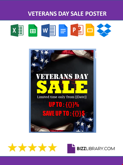 veterans day sale poster template