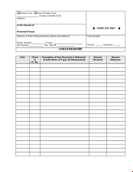 track your finances with our checkbook register template - court approved template