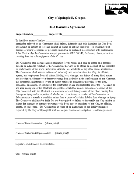 protect your business: hold harmless agreement template for contractors template