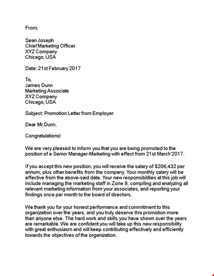 promotion letter from employer template