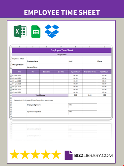 time card template template