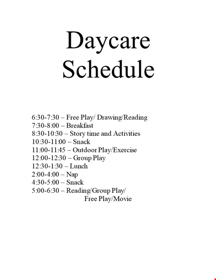 example of daycare template