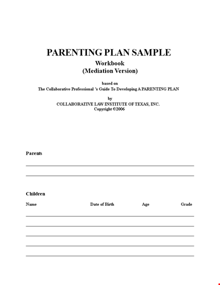 exclusive parenting plan template - create a right notice and consultation for child template
