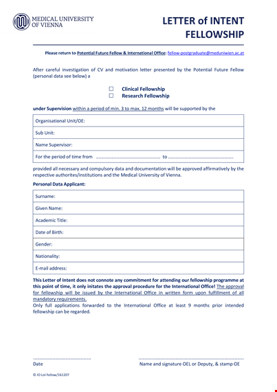 letter of intent for fellowship template