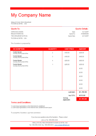 invoice quotation template - generate professional quotes with ease template