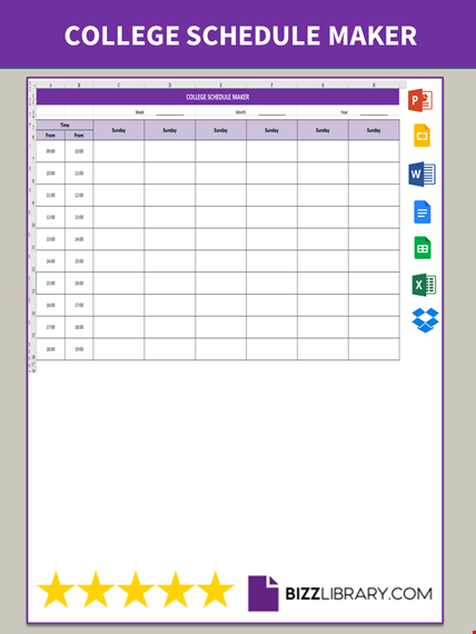 college schedule maker template