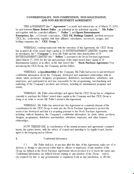 non compete agreement template | company agreement group | fuller law template