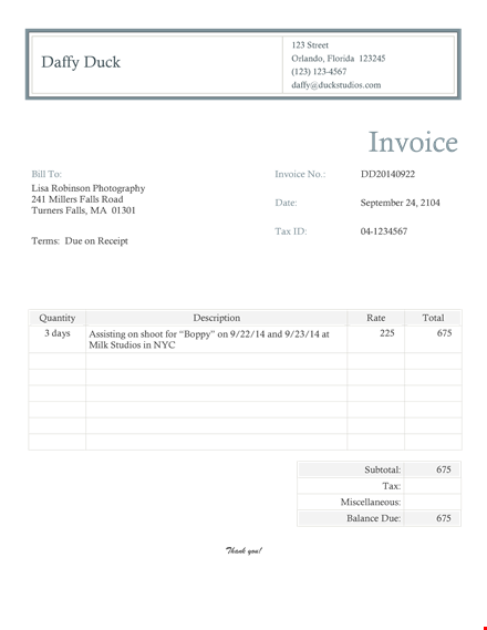 photography invoice template pdf fhcafts template